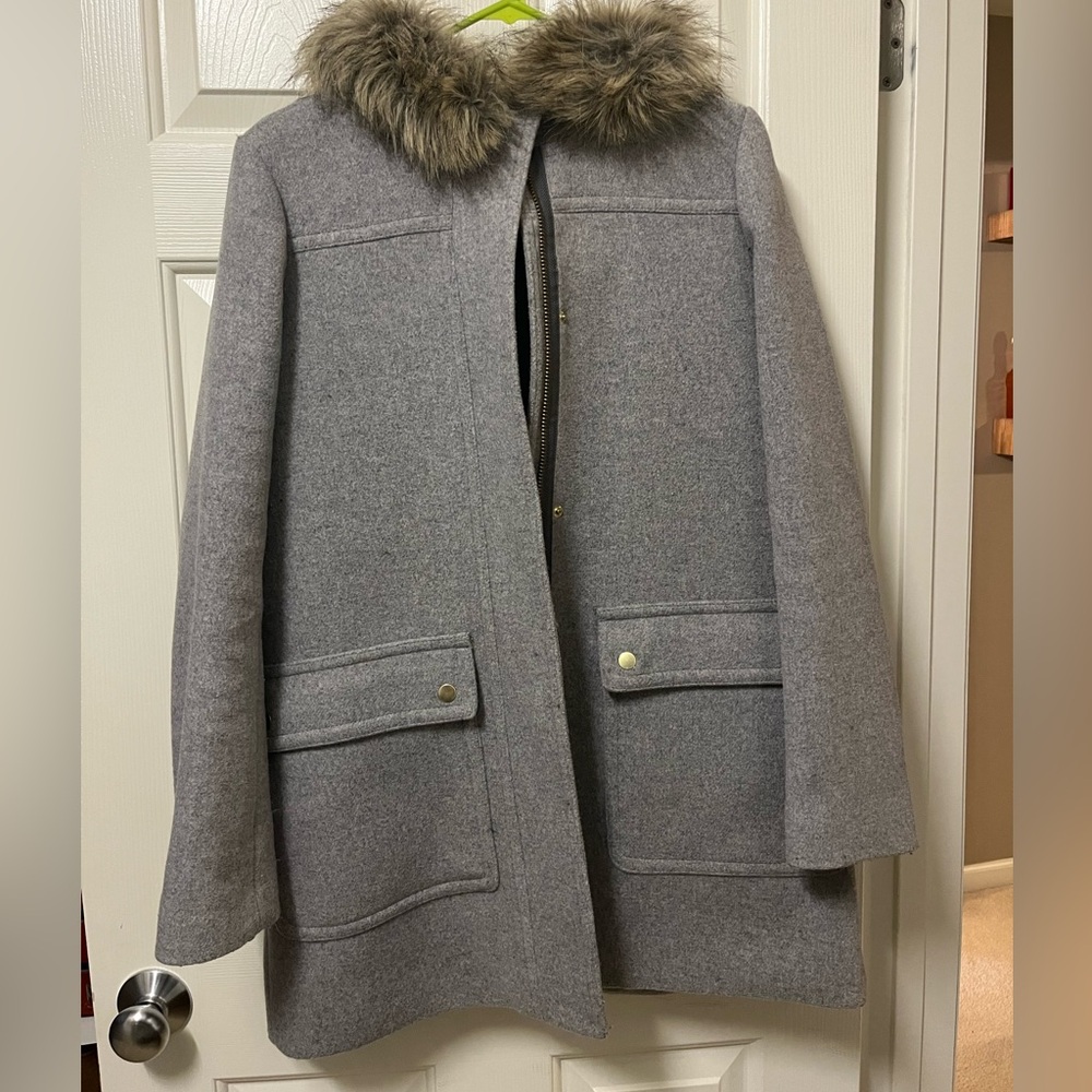 JCrew Grey Wool Peacoat